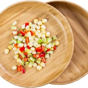 Round Bamboo Wooden Plates 2 pcs.