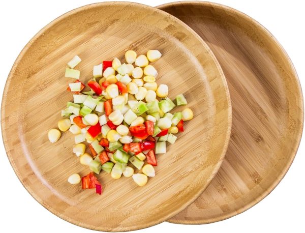 Round Bamboo Wooden Plates 2 pcs.