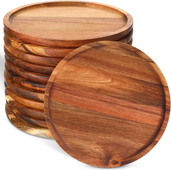 Round Dinner Bamboo Plates 12 pcs.